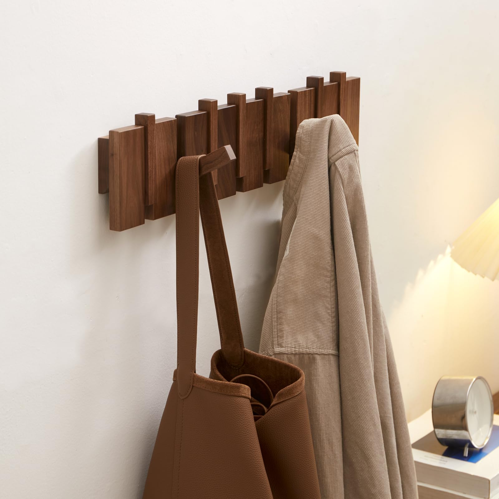 Quellance wood rack highlights grain detail to add decorative appeal.