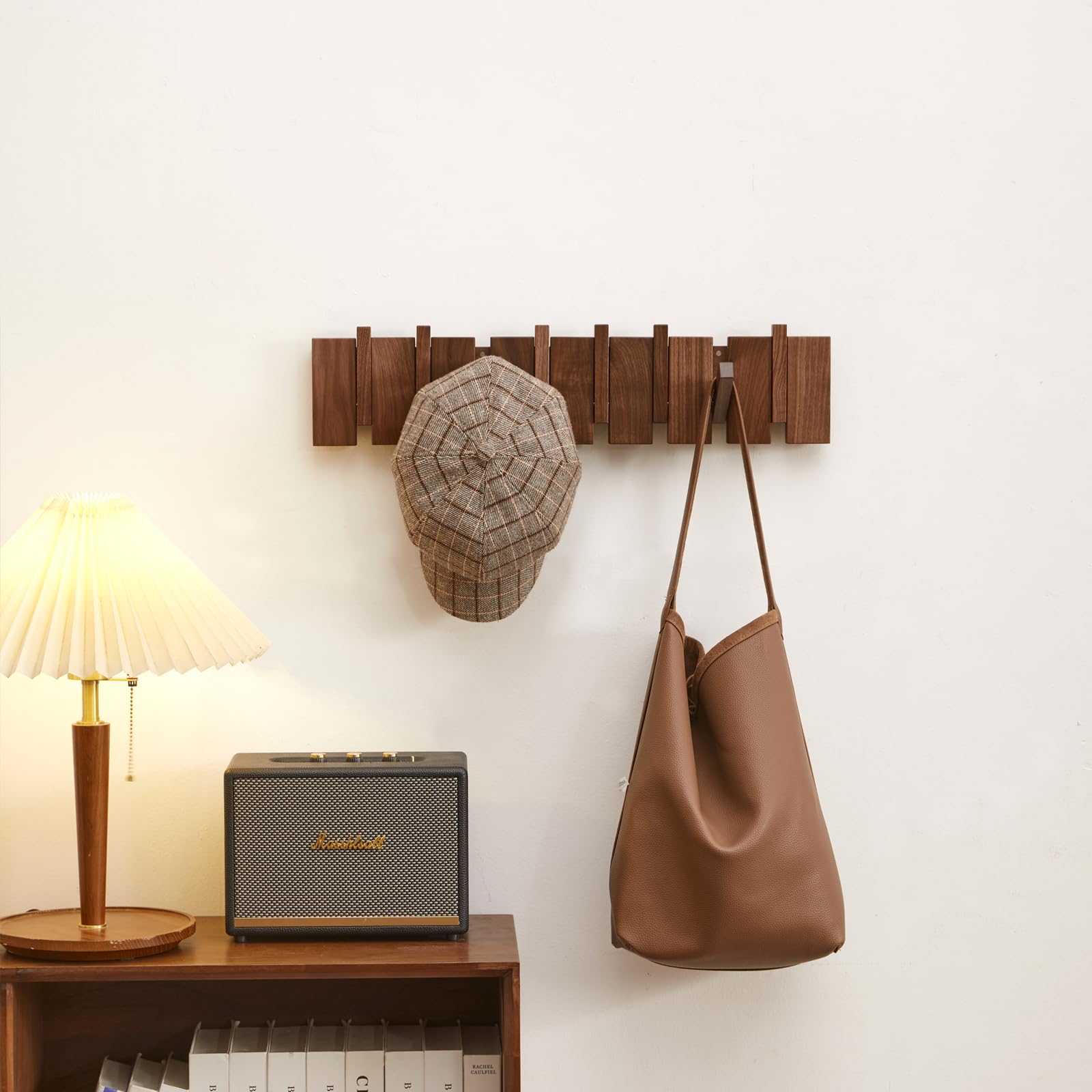 Quellance solid wood rack with natural finish offers durable daily use.