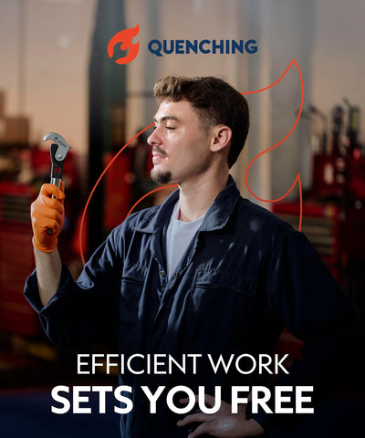 QUENCHING self-adjusting crowfoot wrench used for brake-area accessibility
