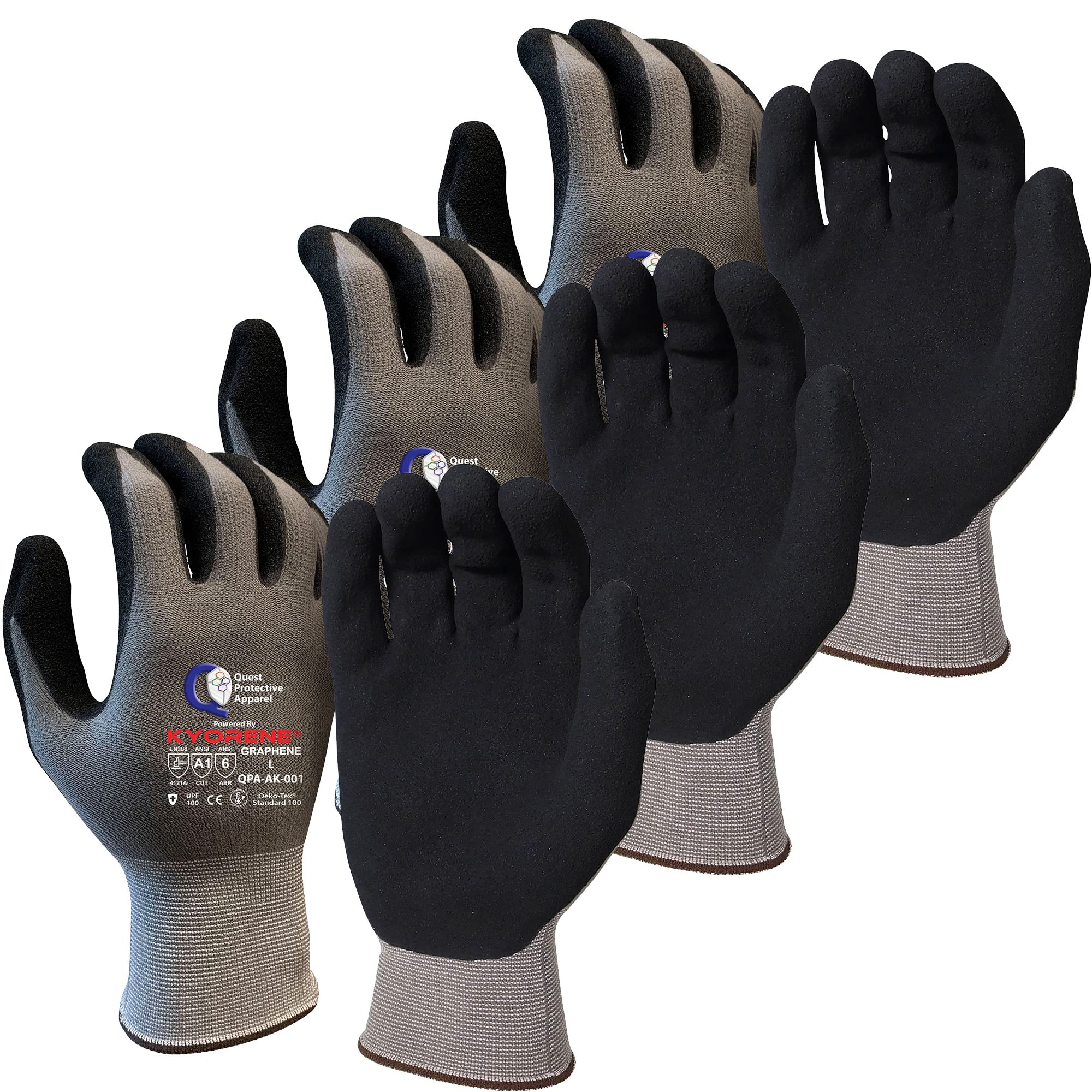 Quest Protective Apparel gloves pack-3 ready for construction and DIY tasks
