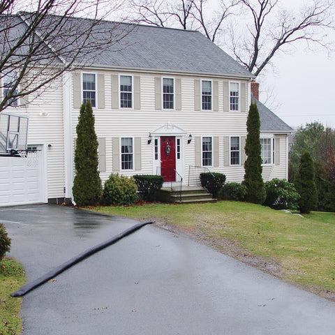 Doorway protection setup showing barrier across entry