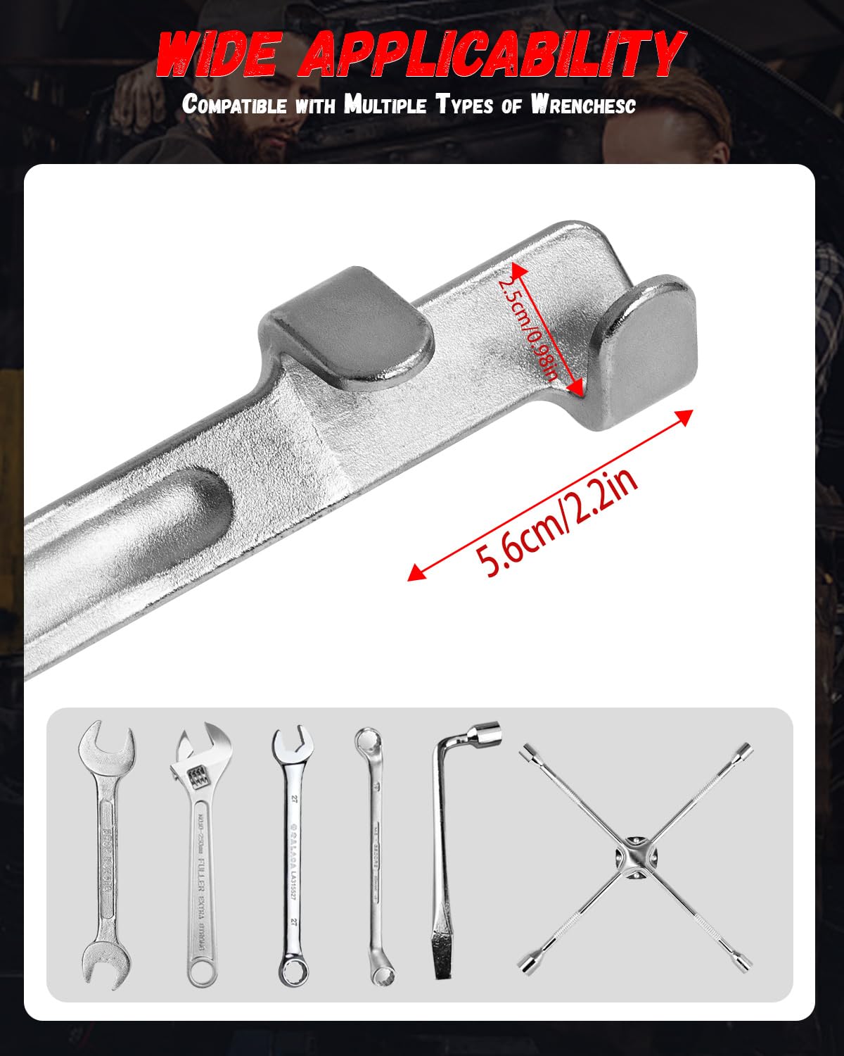 Quickwolf rust-resistant extension tool reduces slipping during hard-to-reach tasks.
