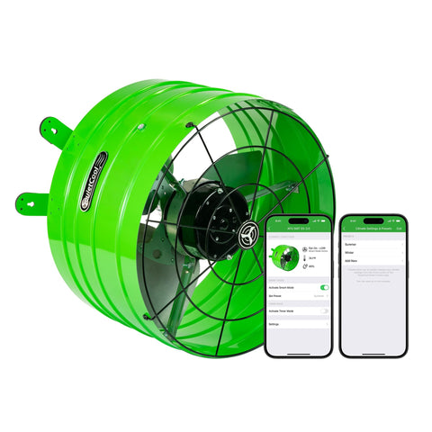 Quietcool AFG SMT ES-3.0 attached to a gable vent for efficient attic cooling