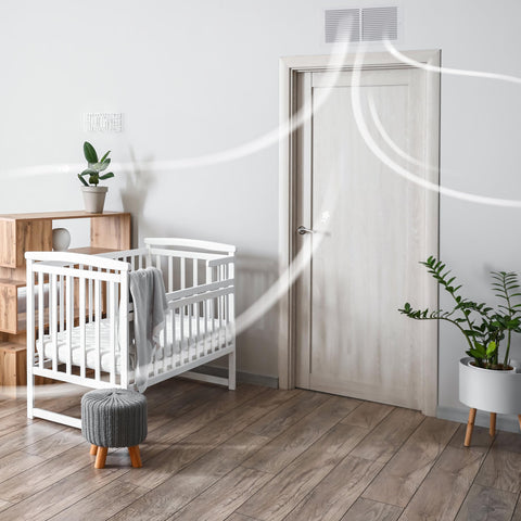 QuietCool Zone ZAP installation over a bedroom door for quick privacy upgrade