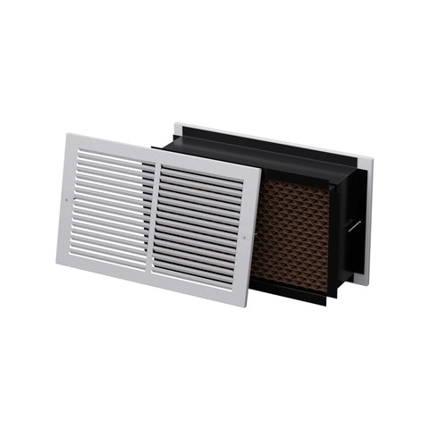 QuietCool Zone ZAP white grille close-up highlighting discreet design