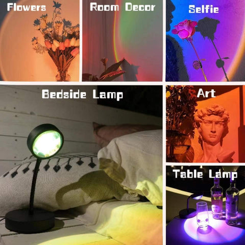 App-controlled sunset lamp with customizable scenes