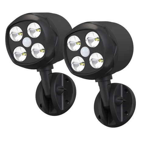 Quilttered motion sensor outdoor lights package view ready for wall mounting