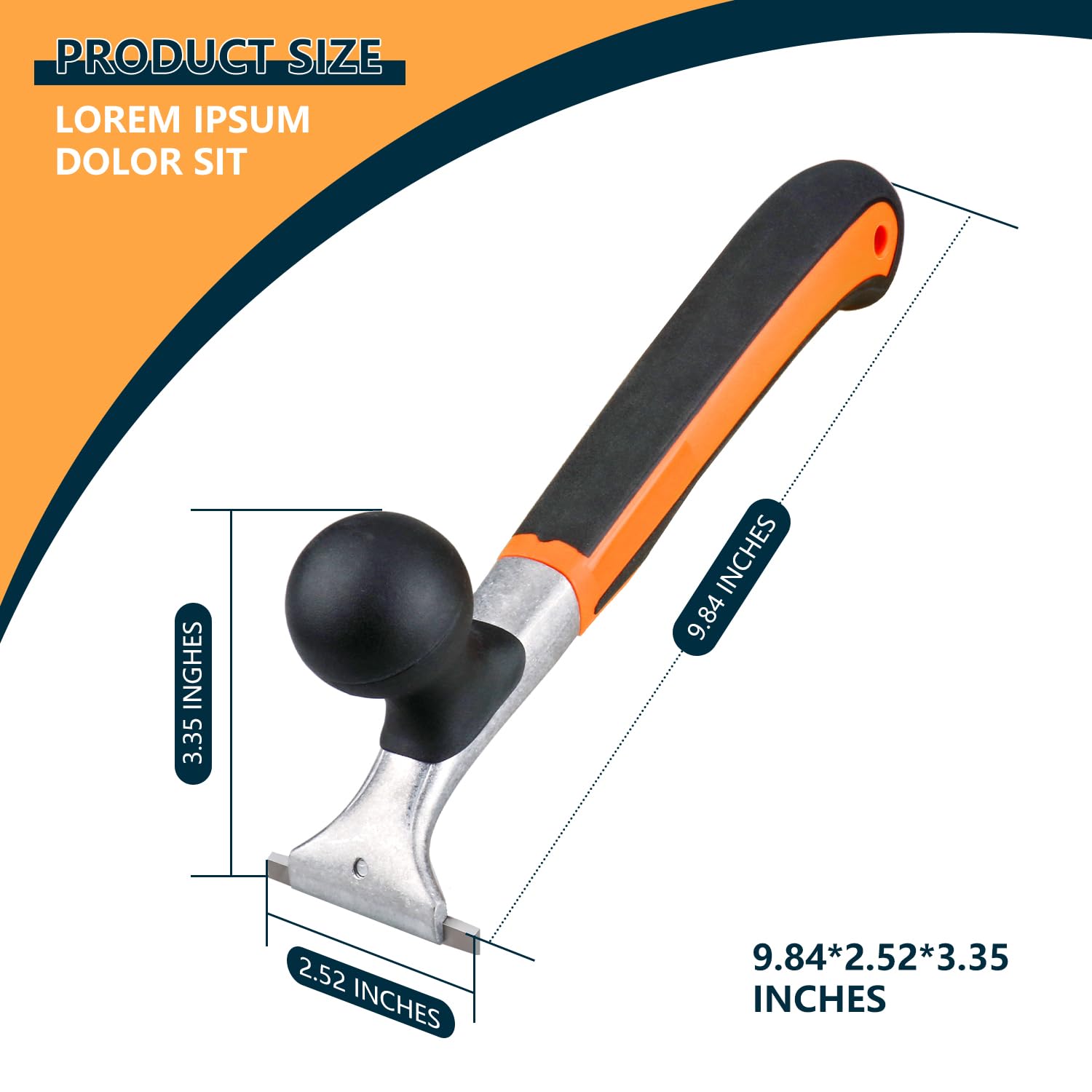 Quini scraper demonstrated on wood, metal, and concrete surfaces