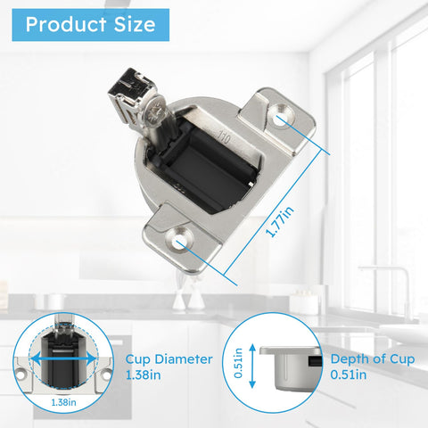 Quini Blum screws included hinge enables fast, tool-free installation.