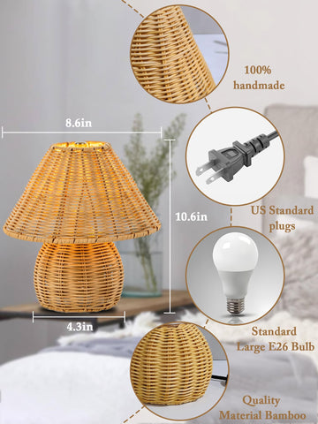 Compact desk placement: Quipzora mini boho lamp on a workspace