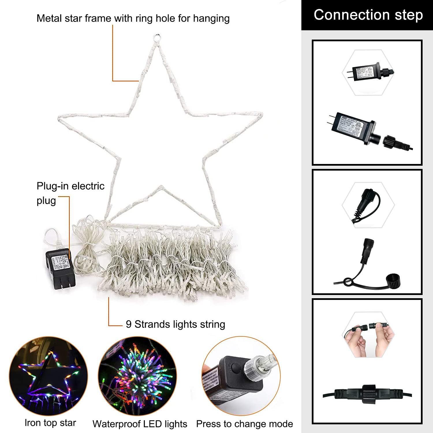 Qulist Christmas tree topper lights create magical focal points for celebrations.