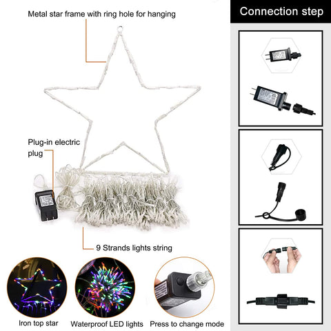Qulist Christmas tree topper lights create magical focal points for celebrations.