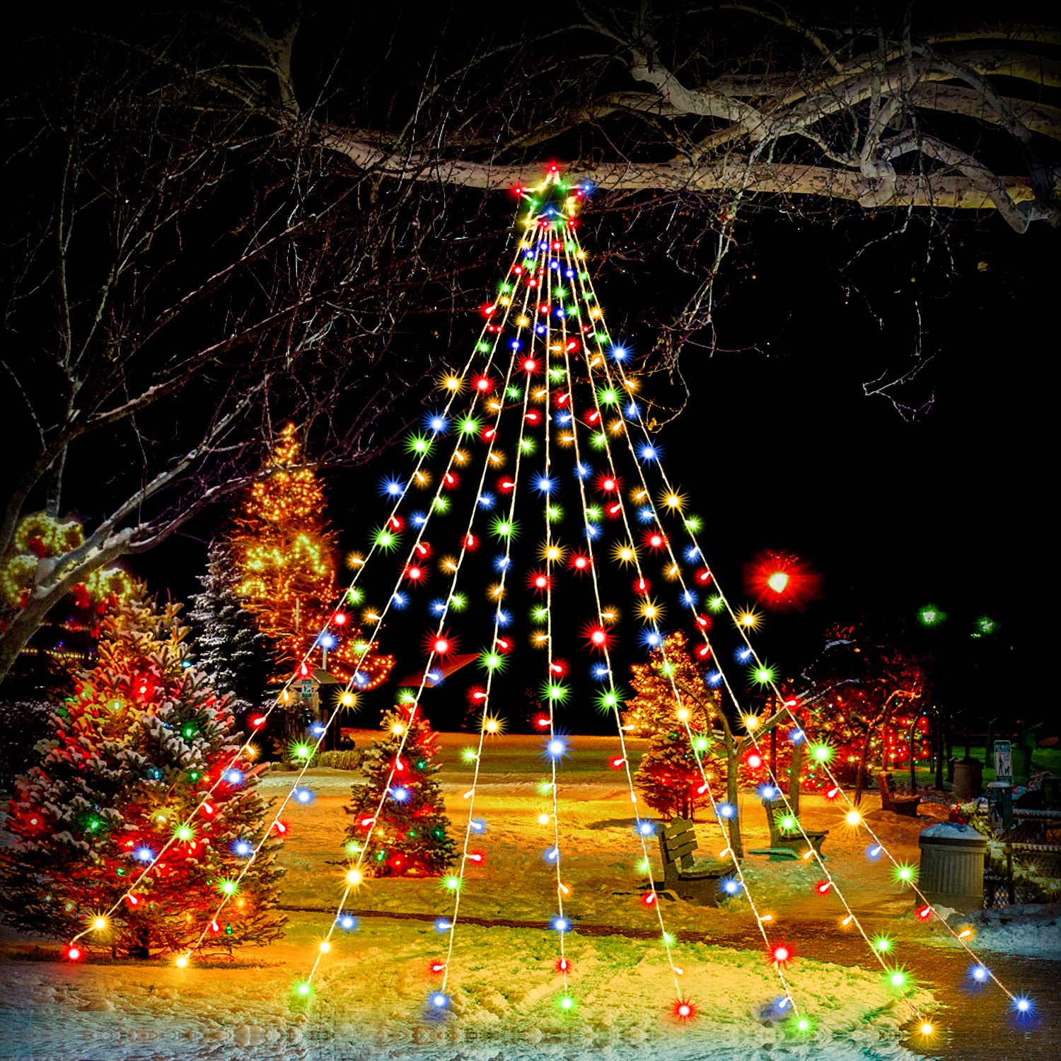 Qulist IP44 waterproof lights withstand outdoor use for durable seasonal displays.
