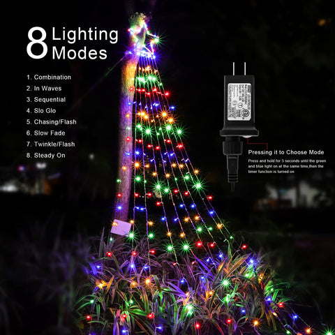 Qulist nine-string design with 16.4 ft cable enables easy outdoor installation.