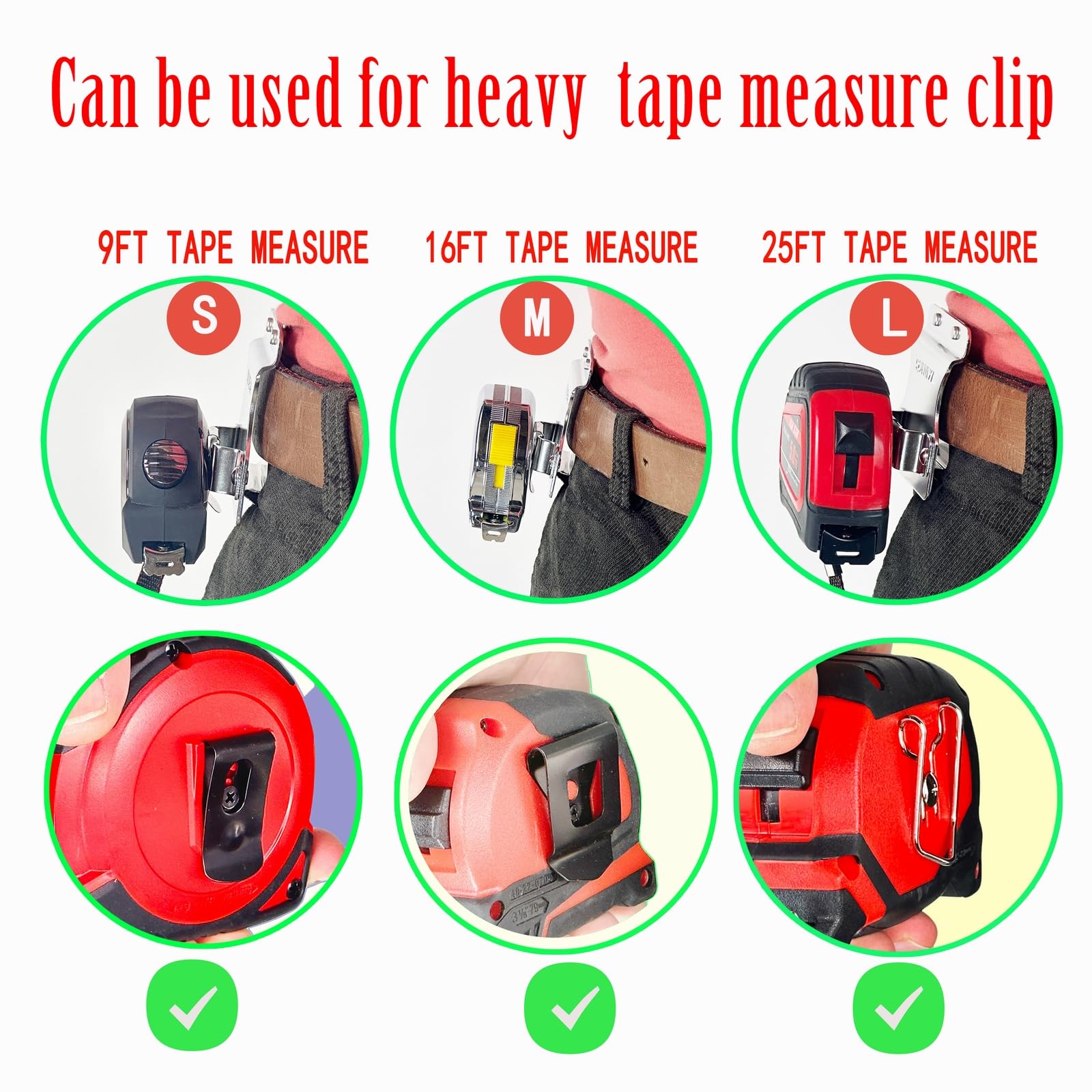 QULNEXA leather tool measure clip close up showing durable build