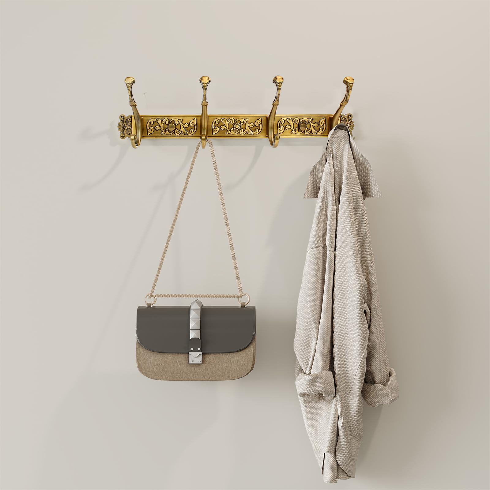 QULYEA coat rack easy installation with included screws for quick mounting.