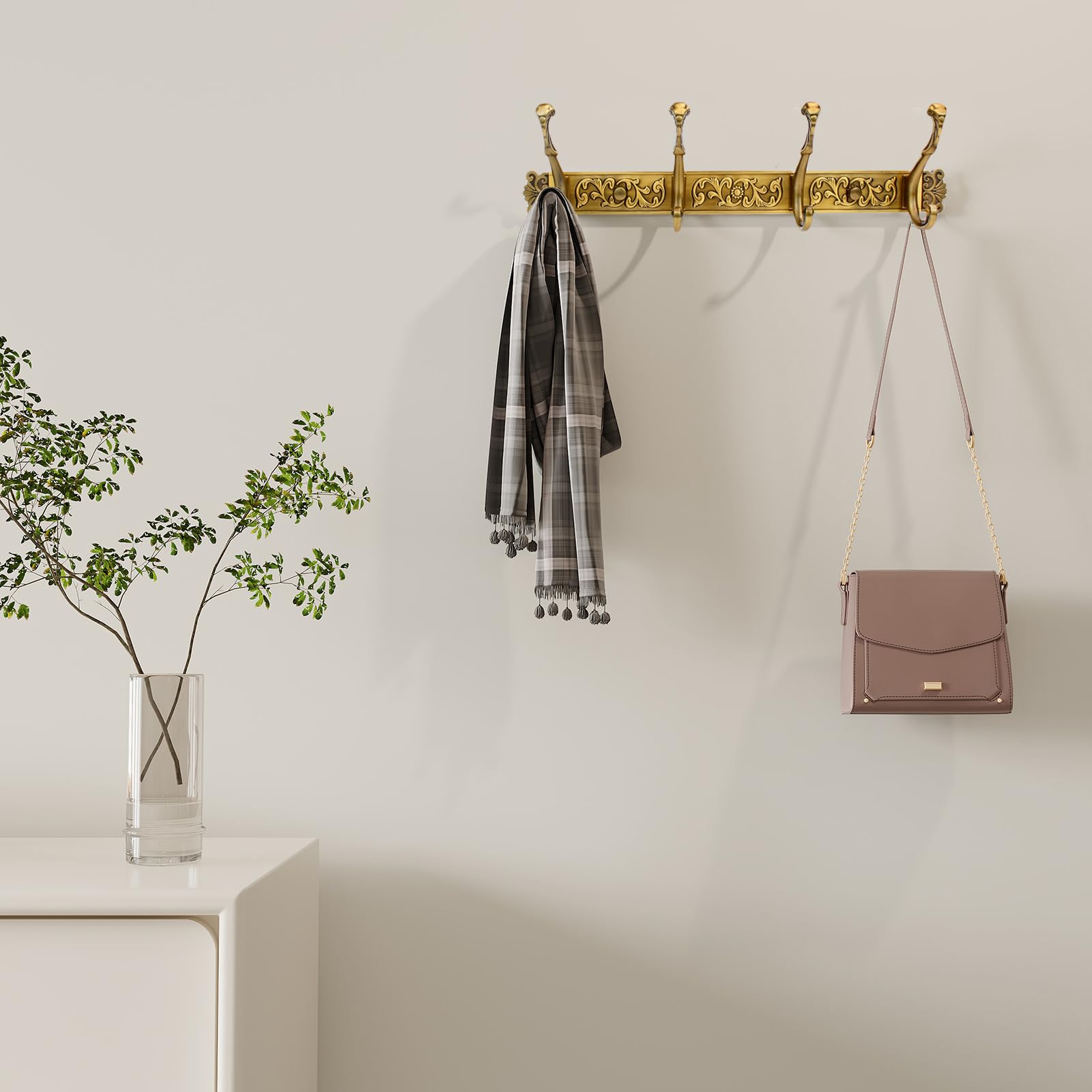 QULYEA coat rack heavy-duty aluminum construction for daily use.