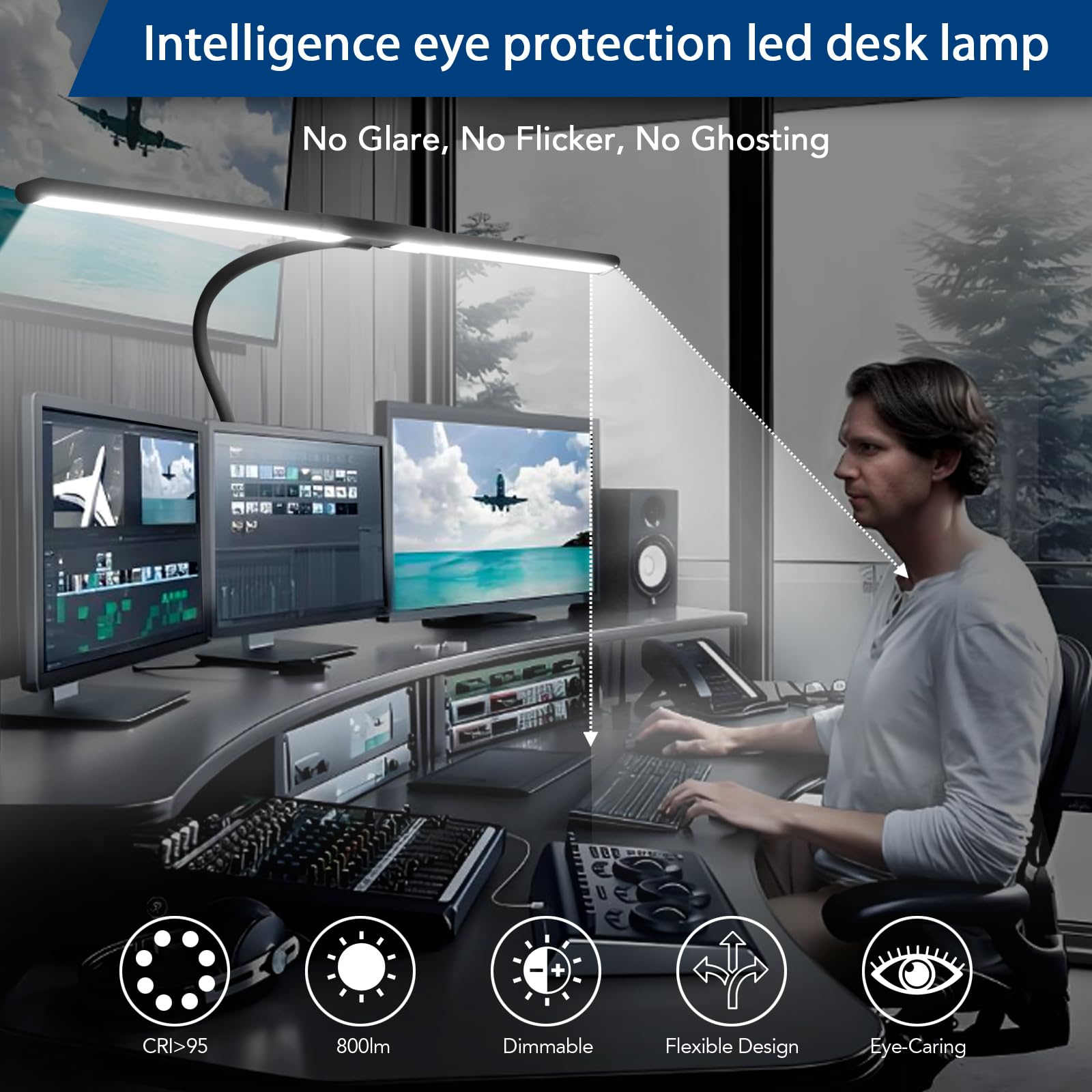 QUMAKU wide lighting coverage helps illuminate large workspaces clearly.