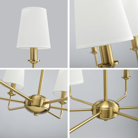 QUENEY kitchen island ambiance; six-light design adds warm atmosphere