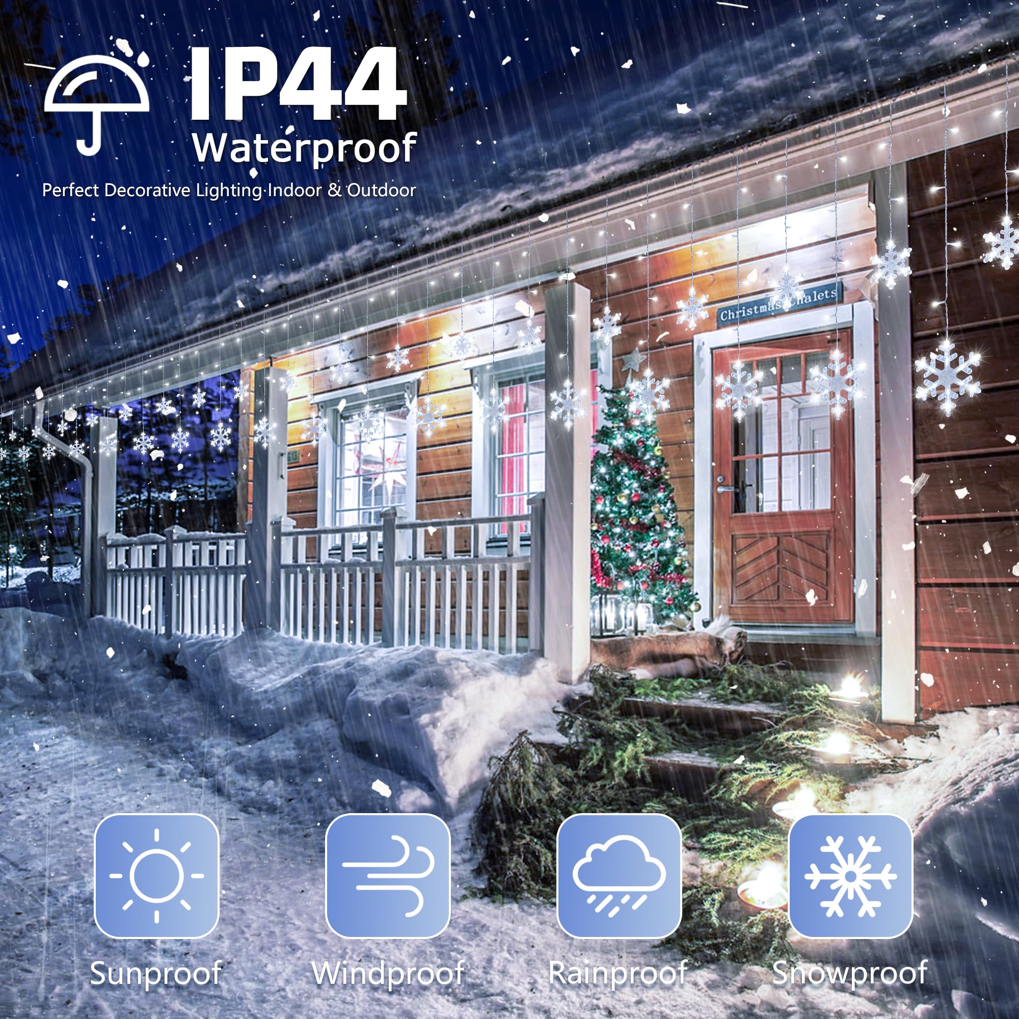 Qunlight end-to-end connectable strings enable versatile indoor or outdoor layouts.