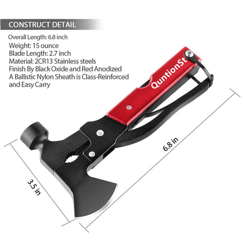 QuntionSt hatchet blade enables precise wood cutting during camping sessions.