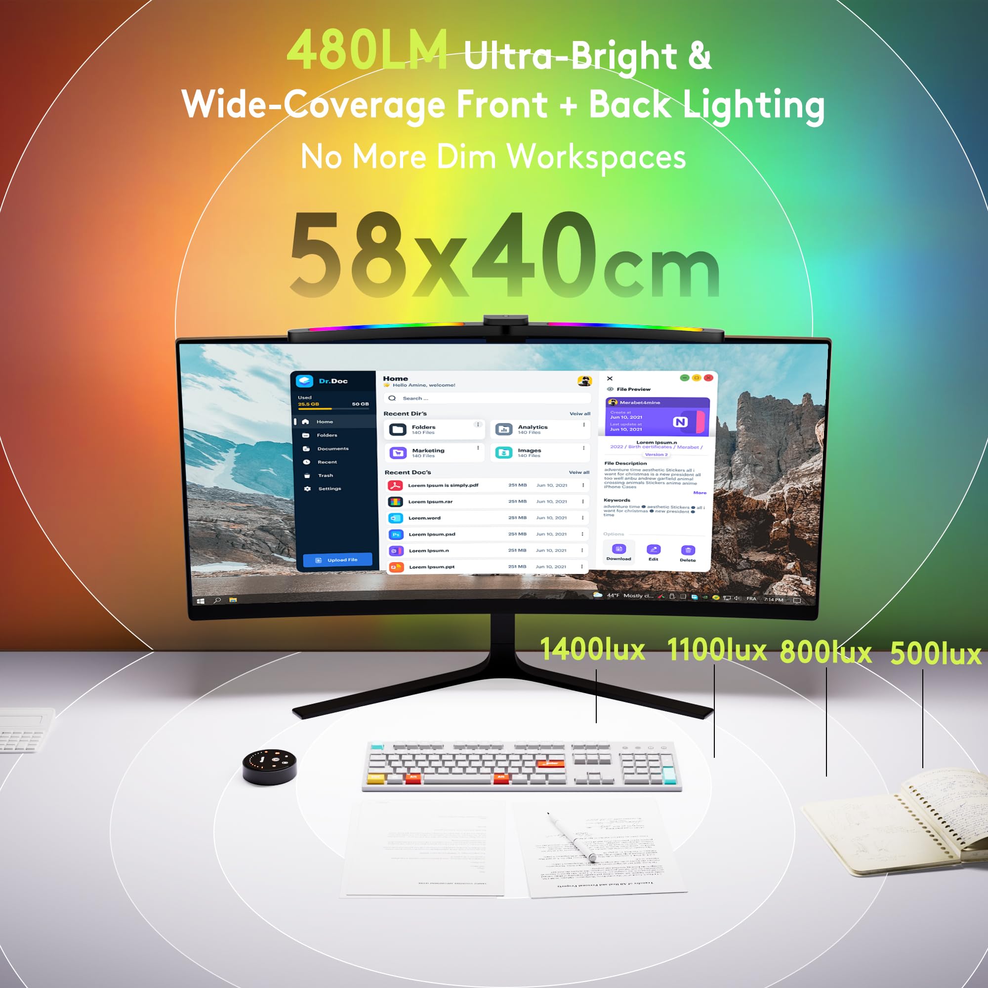 Quntis color temperature range 3000K-6500K with stepless dimming