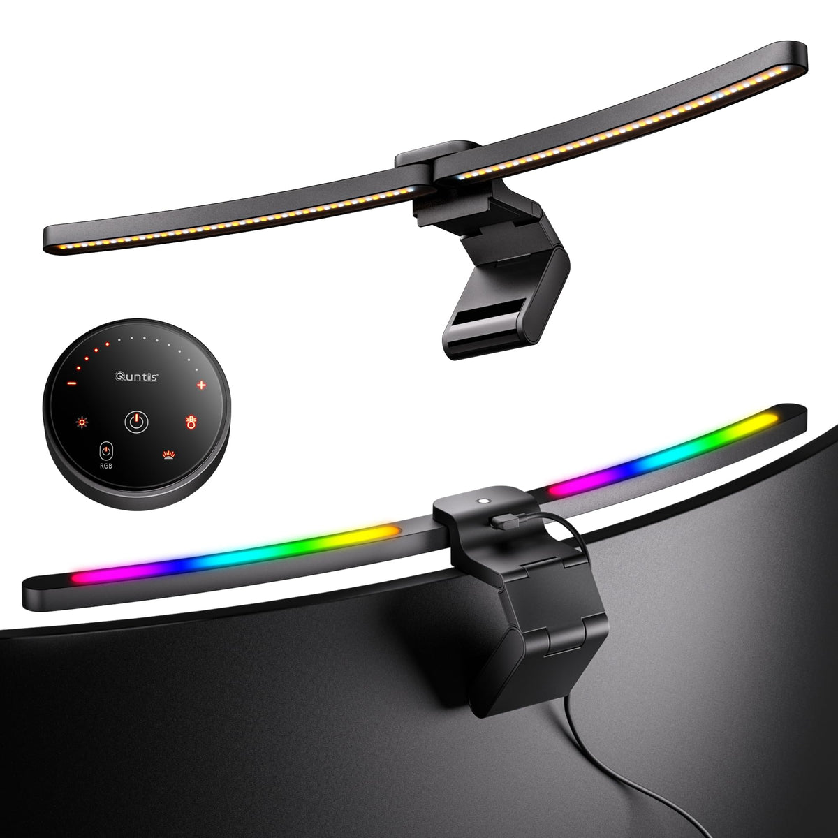 Quntis curved monitor light bar extends 34-inch displays for glare-free task lighting