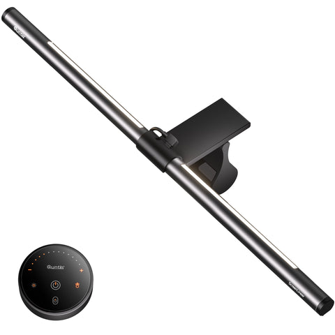 Quntis monitor light bar shows extended length for wider desk illumination.