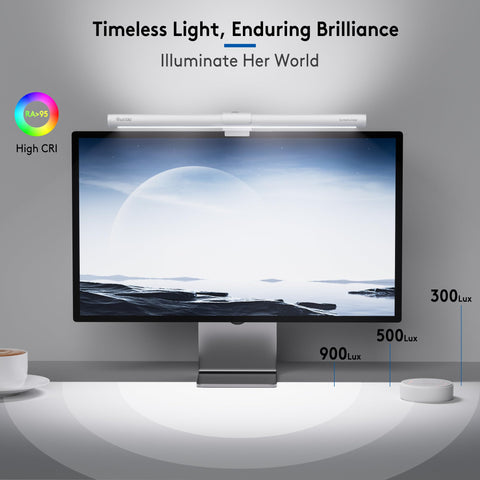 Quntis monitor light bar backlight reduces reflections for comfortable late-night viewing.