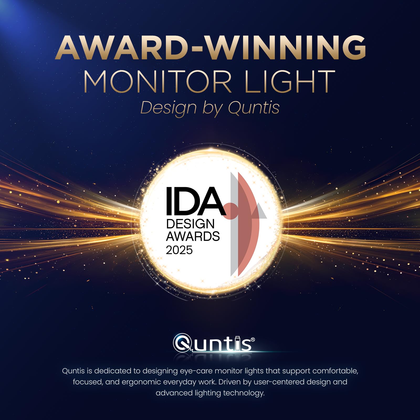 Quntis Monitor Light Bar desk-illumination enhances focus with even desk lighting