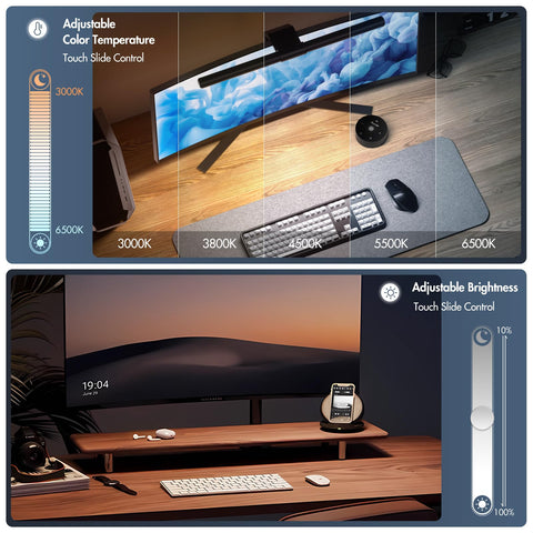 Quntis Monitor Light Bar remote control enables quick brightness and color temperature adjustments