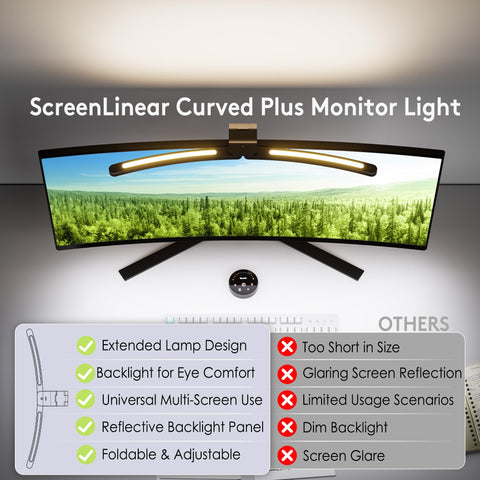 Clip mount secures Quntis light bar to monitor without damage