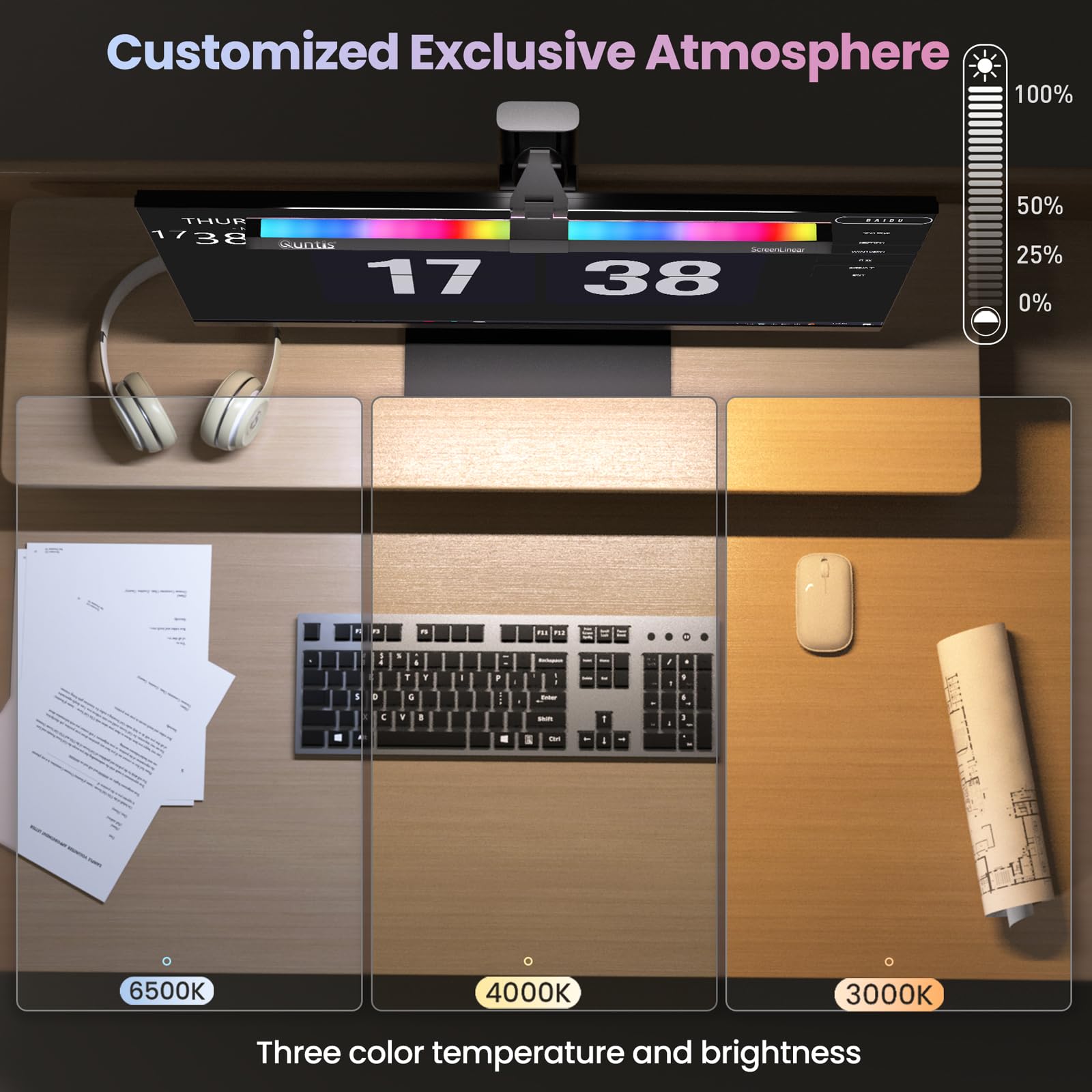 Quntis Monitor Light Ra95 rendering ensures vivid, true-to-life colors.