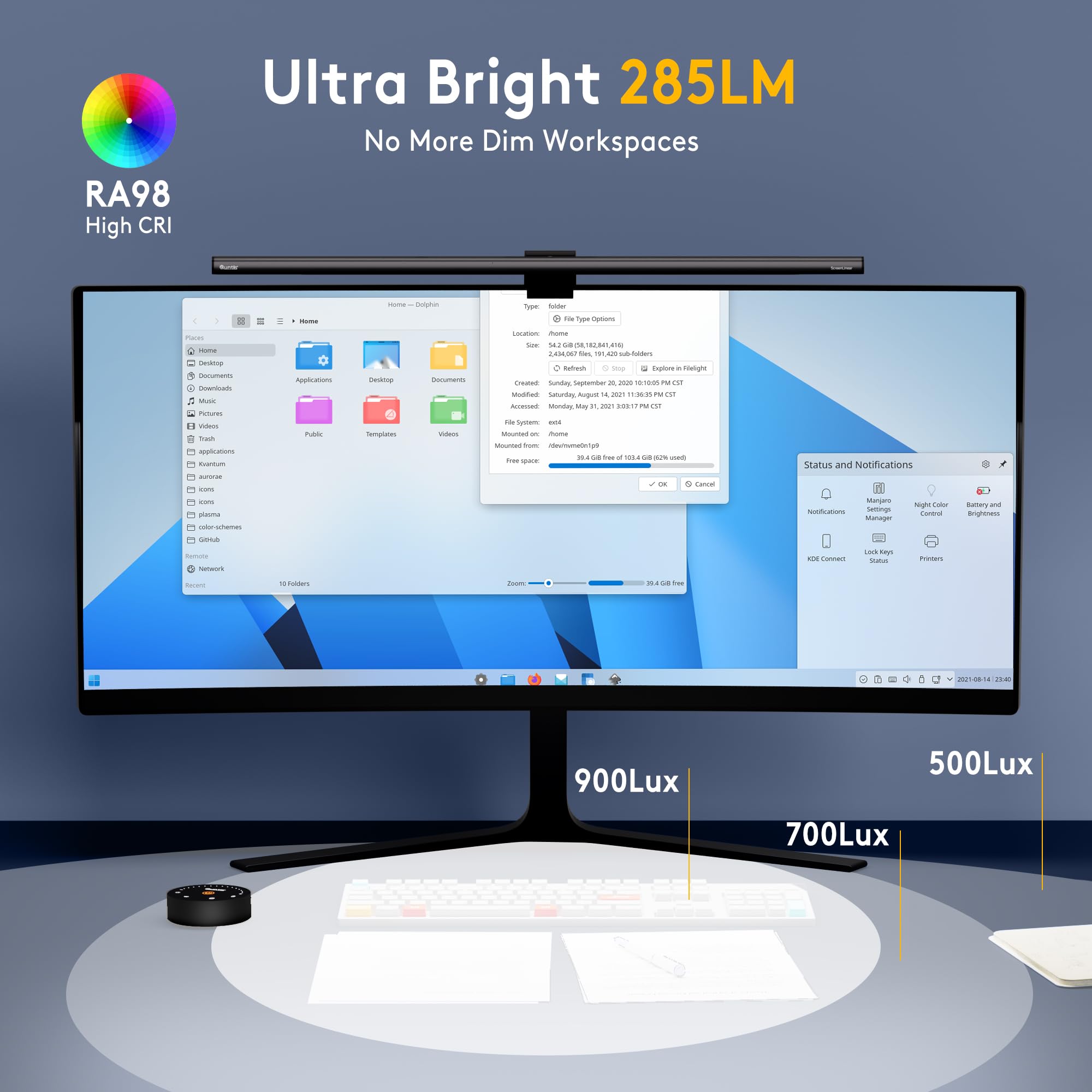 Quntis ScreenLinear radar monitor light bar senses motion for hands-free use.