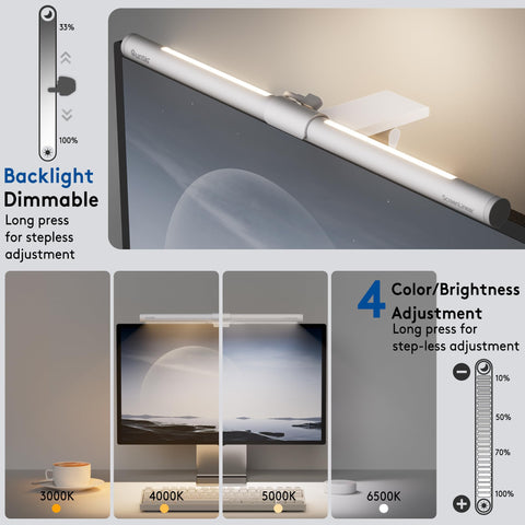 Quntis sliding clip mount securely attaches to most monitors and saves desk space.