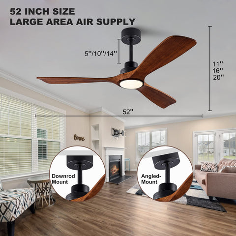 QUTWOB ceiling fan installation on wood ceiling indoors