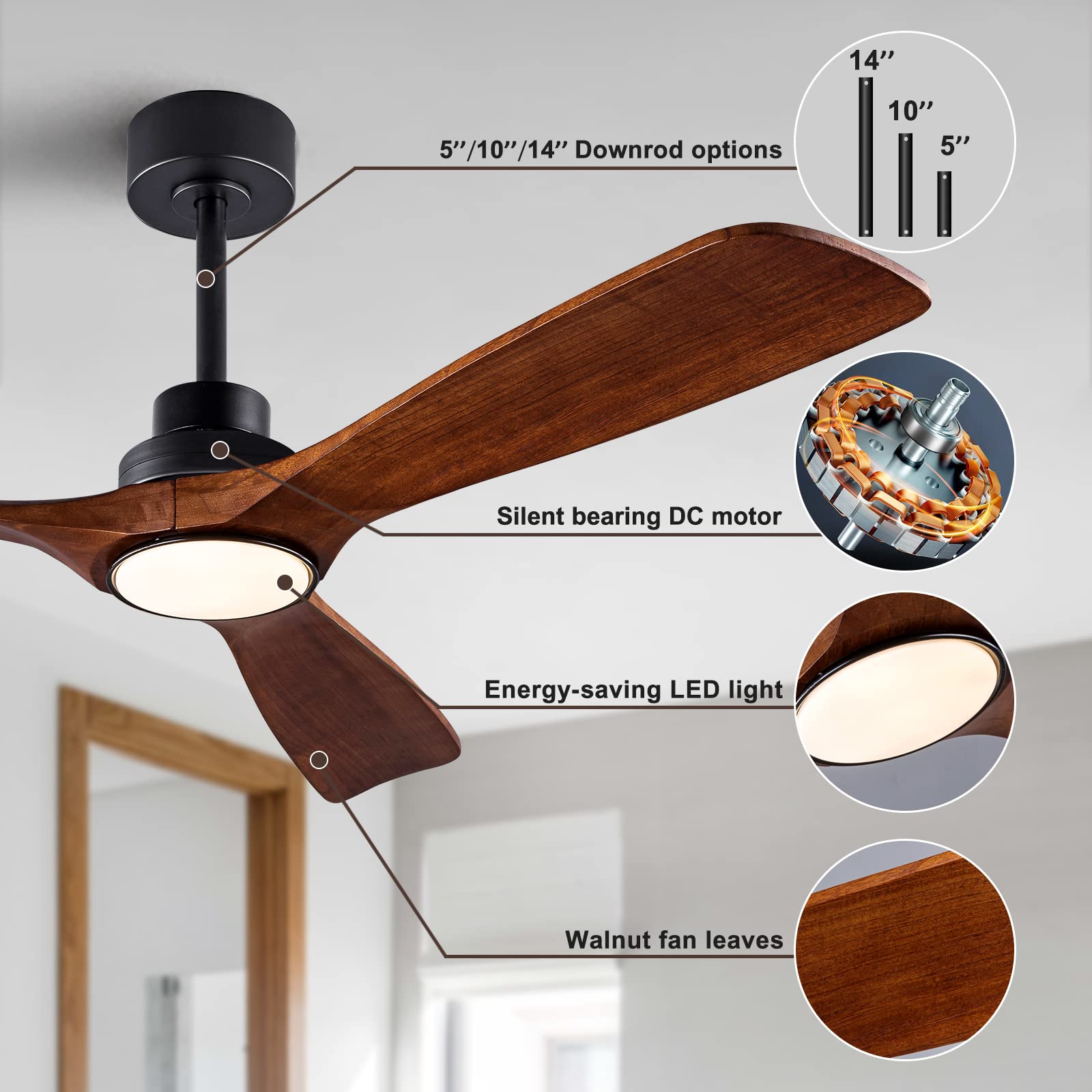 QUTWOB remote control enables quick speed and light adjustments