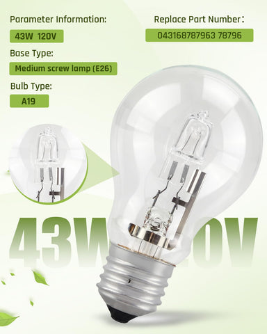 Quwfesudy A19 clear bulb in lamp for table lamps.