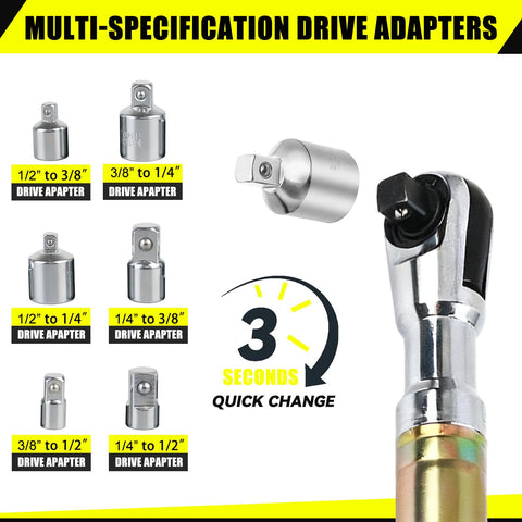 QVIKPMU Offset Extension Wrench ergonomic silicone handle reduces fatigue and improves grip.
