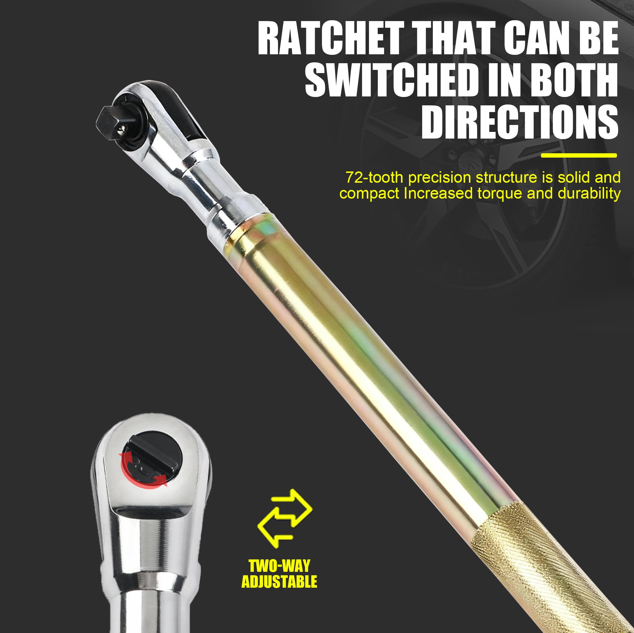 QVIKPMU Offset Extension Wrench six adapters set enables socket compatibility.