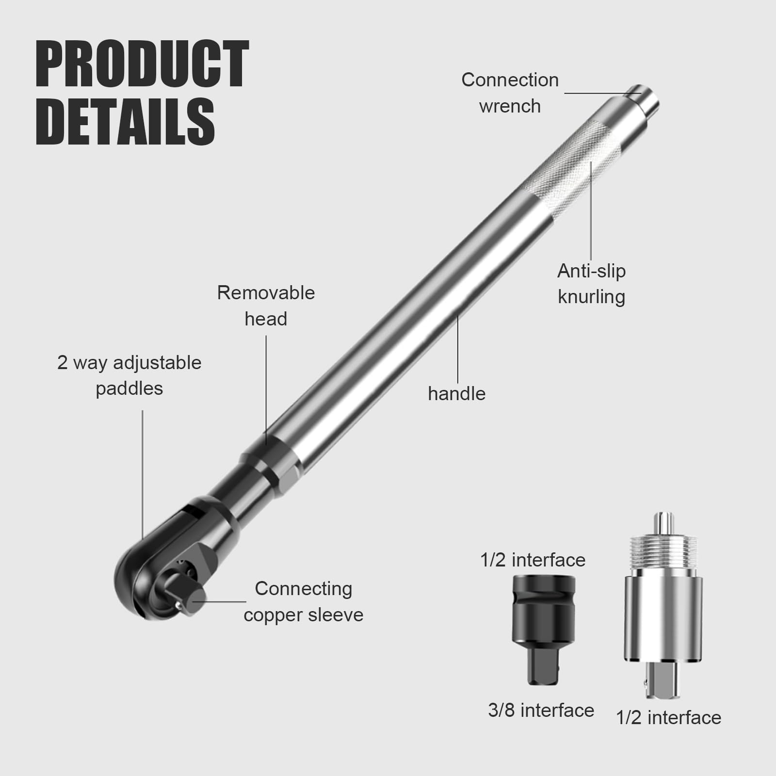 QVIKPMU offset extension wrench tungsten steel shaft durability.