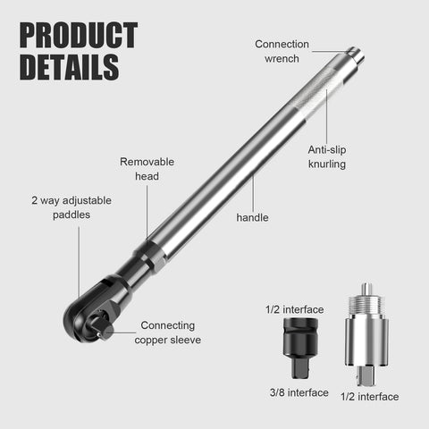 QVIKPMU offset extension wrench tungsten steel shaft durability.