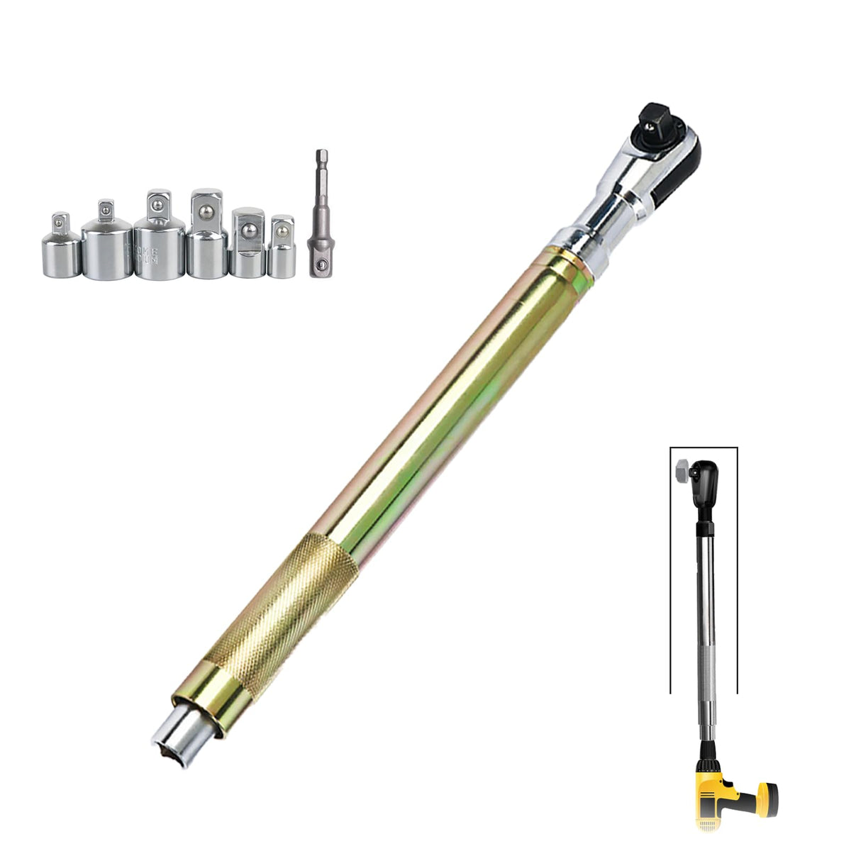 QVIKPMU Offset Extension Wrench ultra-slim profile reaches tight spaces in engine bays.