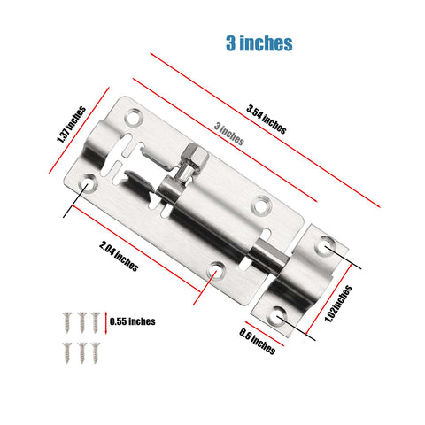 QWAQi barrel bolt latch with screws showcased for secure mounting