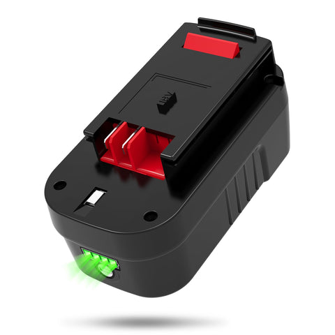 Qwenoer 18V battery front view showing compact design for cordless tools