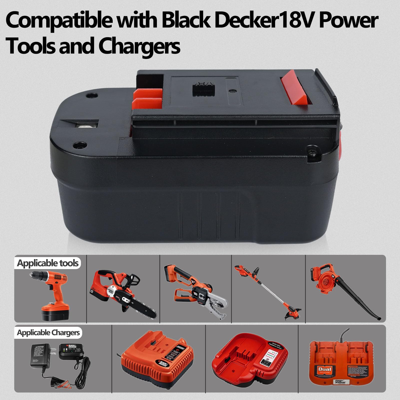 Qwenoer 18V battery side view highlighting slim profile and contact terminals