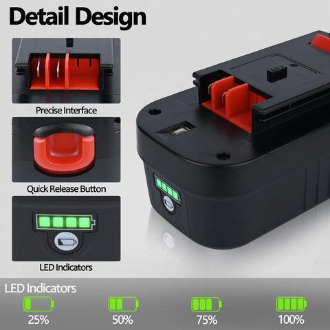 Qwenoer battery demonstrates compatibility with Black & Decker 18V tools