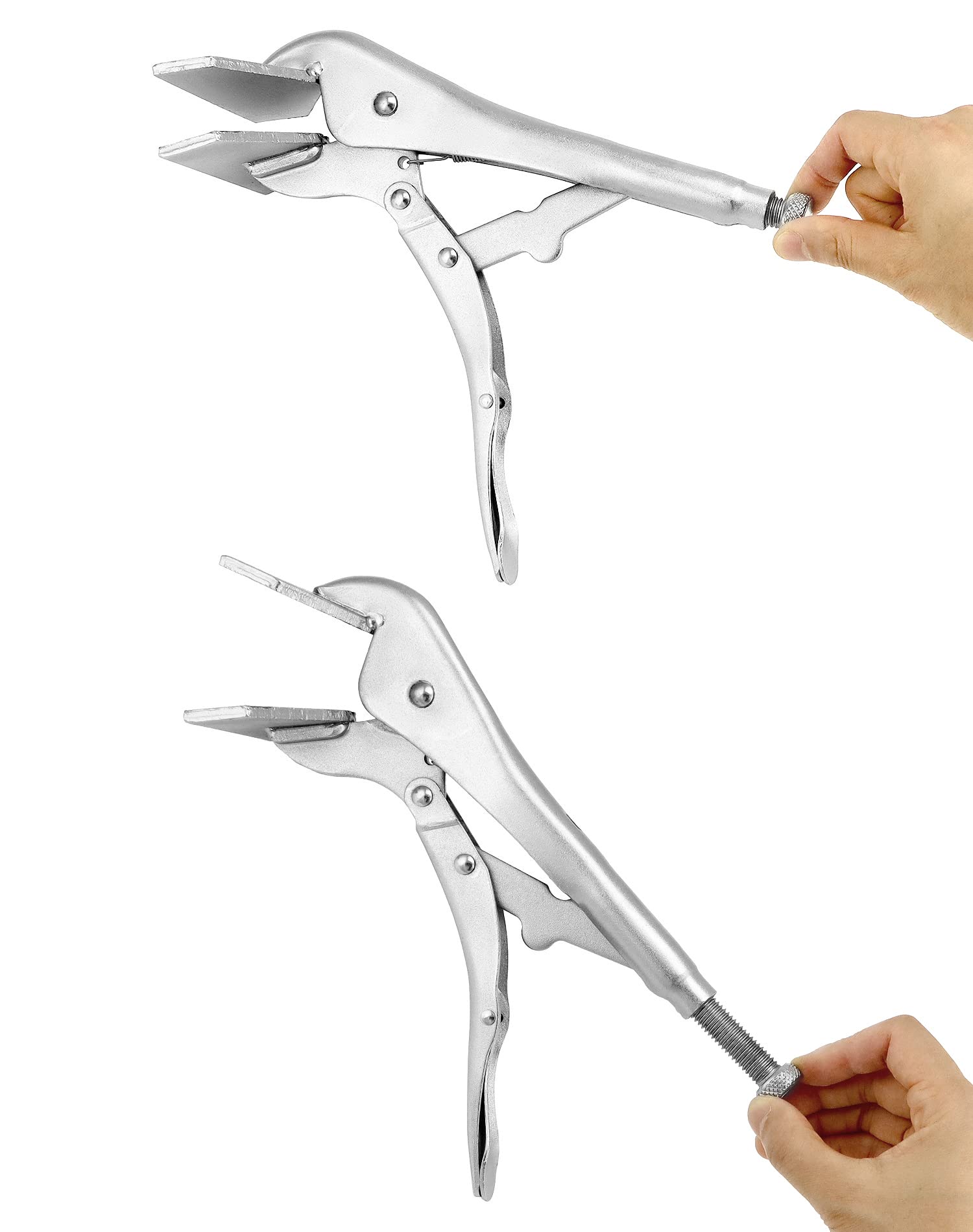 QWORK 10-inch clamp with nickel finish demonstrates corrosion resistance in action.