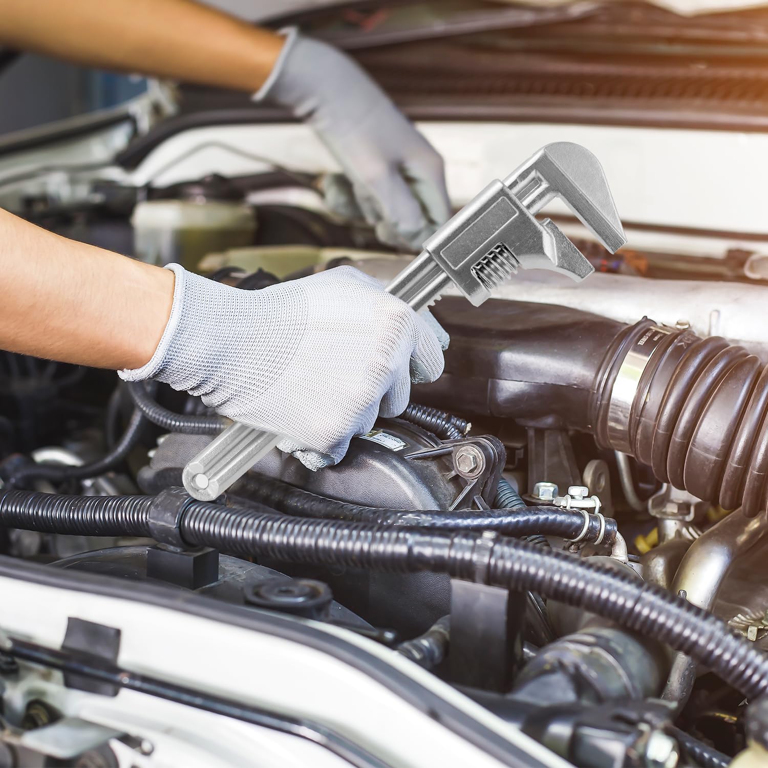 QWORK 11-inch wrench durable construction supports long-term use in heavy-duty projects.