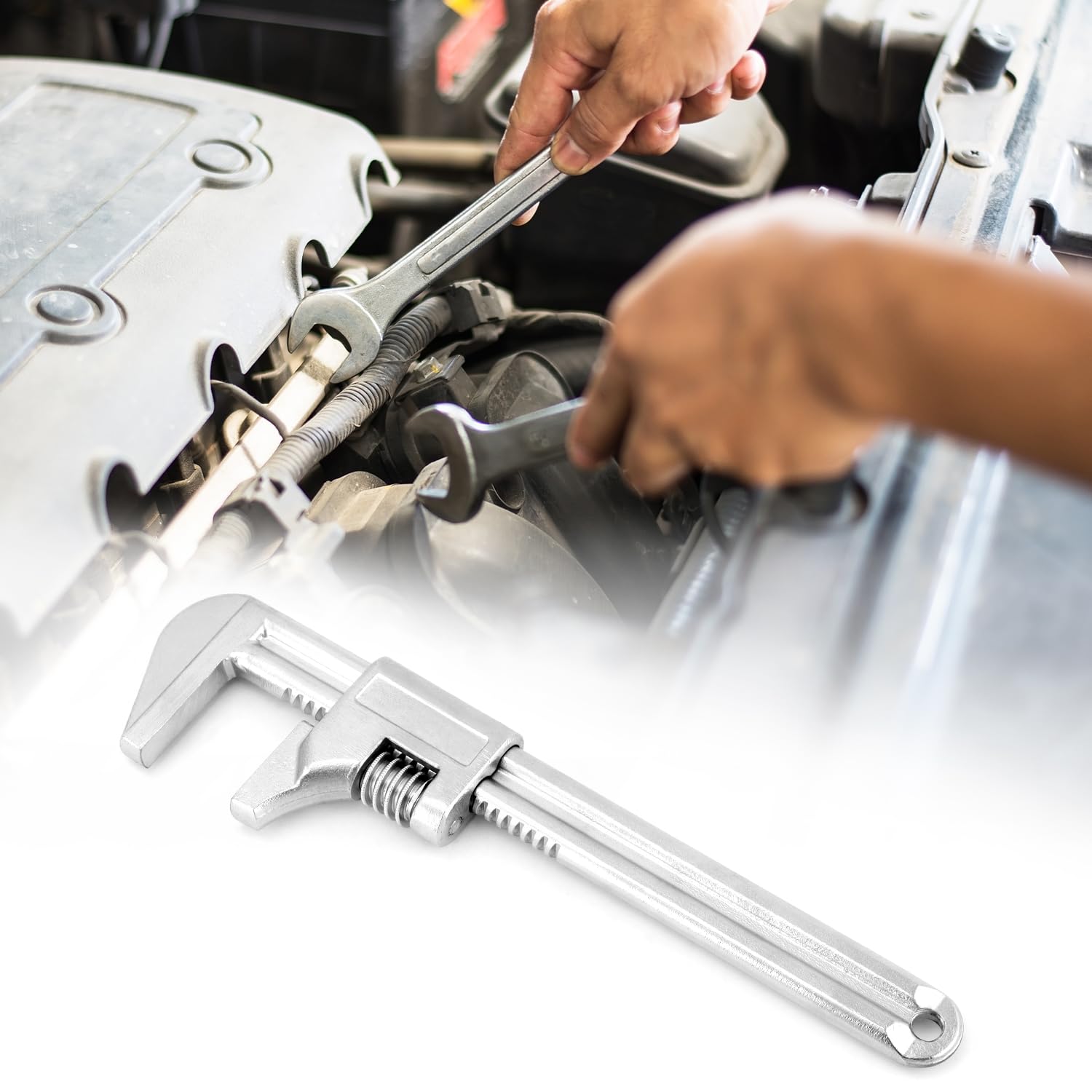QWORK 11-inch wrench ideal for home repairs and professional garages alike.